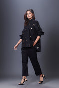 Load image into Gallery viewer, Black Hand Embroidered Shirt With Pants Co-Ord Set
