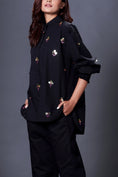 Load image into Gallery viewer, Black Hand Embroidered Shirt With Pants Co-Ord Set
