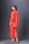 Load image into Gallery viewer, Orange Hand Embroidered Shirt With Pants Co-Ord Set
