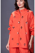 Load image into Gallery viewer, Orange Hand Embroidered Shirt With Pants Co-Ord Set
