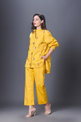 Load image into Gallery viewer, Yellow Hand Embroidered Shirt With Pants Co-Ord Set
