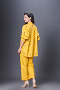 Load image into Gallery viewer, Yellow Hand Embroidered Shirt With Pants Co-Ord Set
