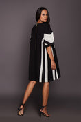 Load image into Gallery viewer, Black And White Patchwork Shift Dress
