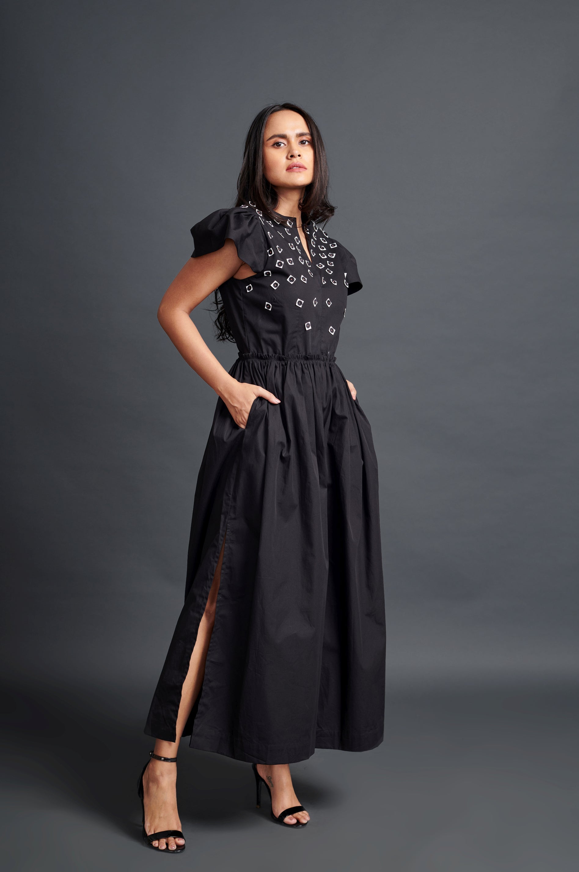 Black Jumpsuit With Embroidery