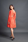 Load image into Gallery viewer, Orange Dress With Knotted Back
