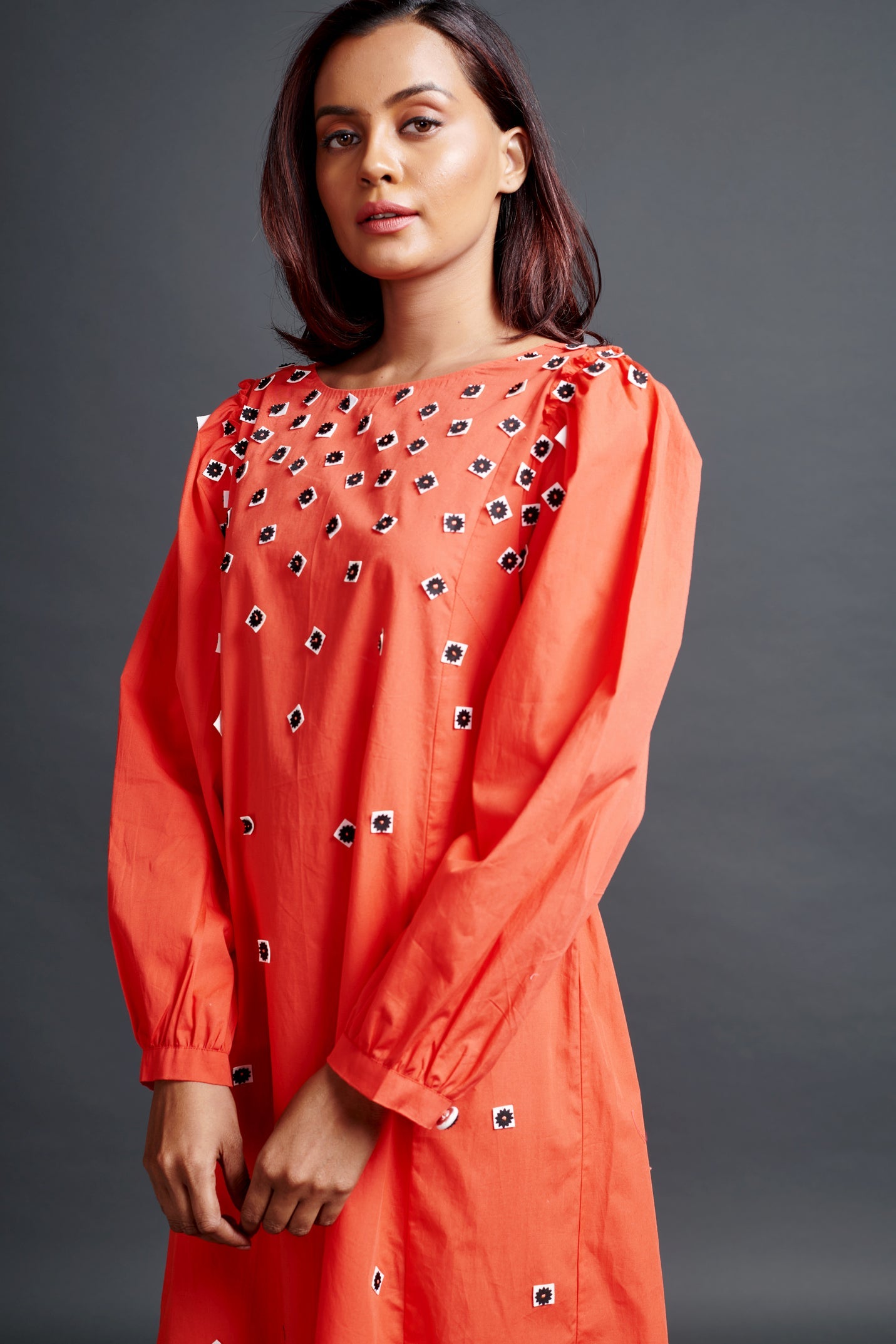 Orange Dress With Knotted Back
