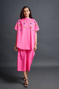 Load image into Gallery viewer, Pink Embroidered Oversized Co-Ord Set
