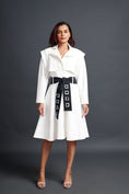 Load image into Gallery viewer, White Jacket Dress With Sash Belt
