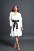 Load image into Gallery viewer, White Jacket Dress With Sash Belt
