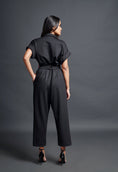 Load image into Gallery viewer, Black Collared Jumpsuit With Belt
