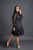 Load image into Gallery viewer, Black Jacket Dress With Cutwork Sleeves
