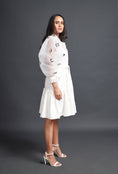 Load image into Gallery viewer, White Jacket Dress With Cutwork Sleeves
