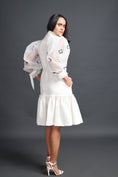 Load image into Gallery viewer, White Jacket Dress With Cutwork Sleeves
